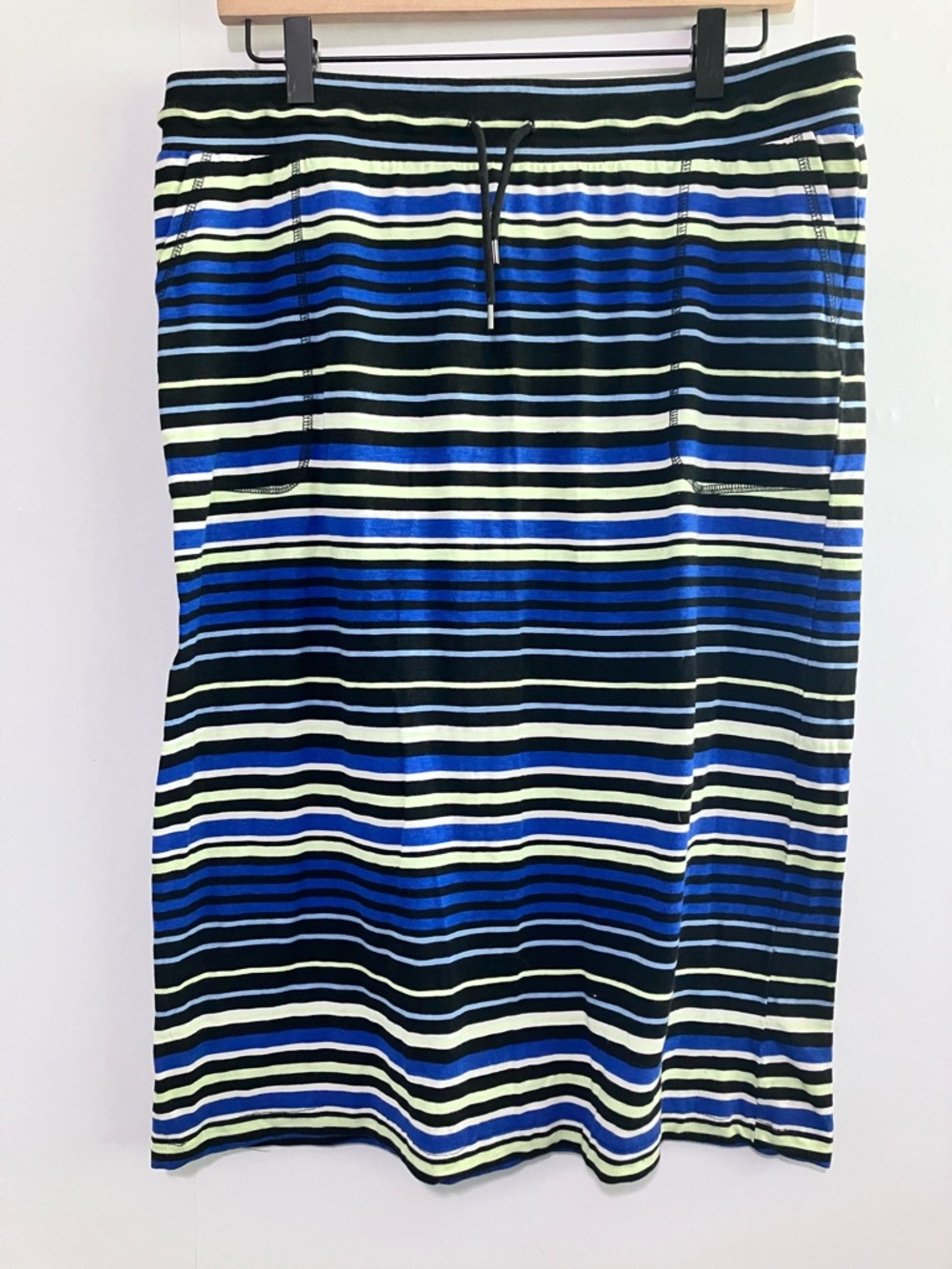 Talbots Blue, green, white and black striped jersey skirt Size Lp